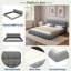 Lit plateforme tapissier avec coutures et soutien solide-123034876