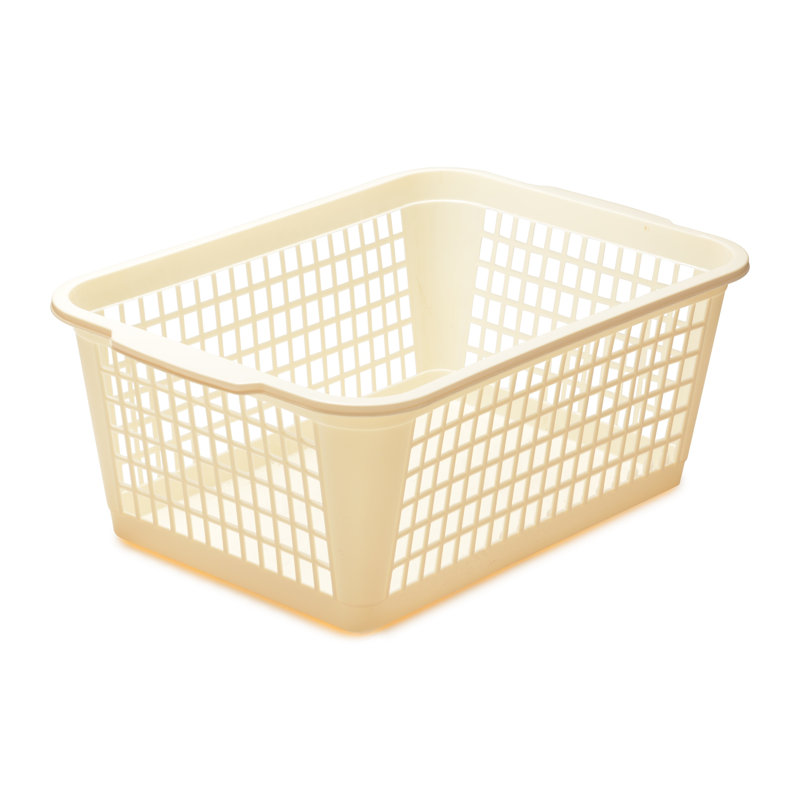 Panier de plastique, Ivoire, 1, 14 x 12 x 14