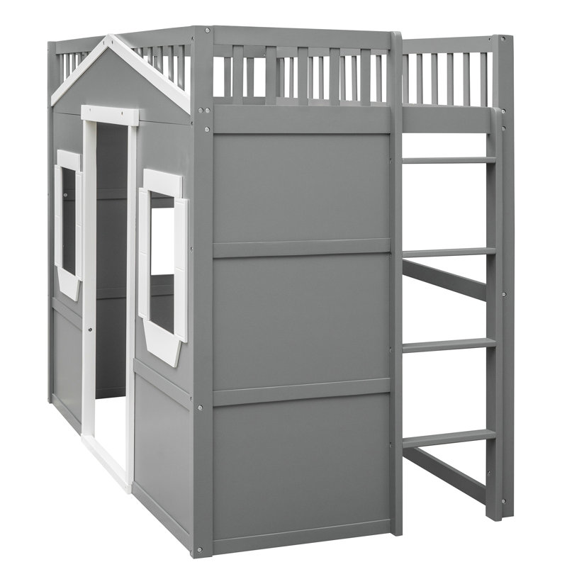Lit mezzanine simple Chic, Grey/White, Twin