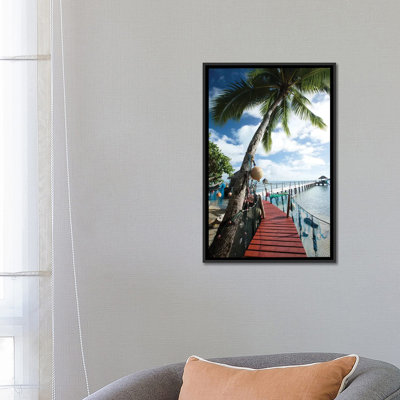 " Palm Trees And Dock, Bora Bora, Society Islands, French Polynesia " by Panoramic Images
