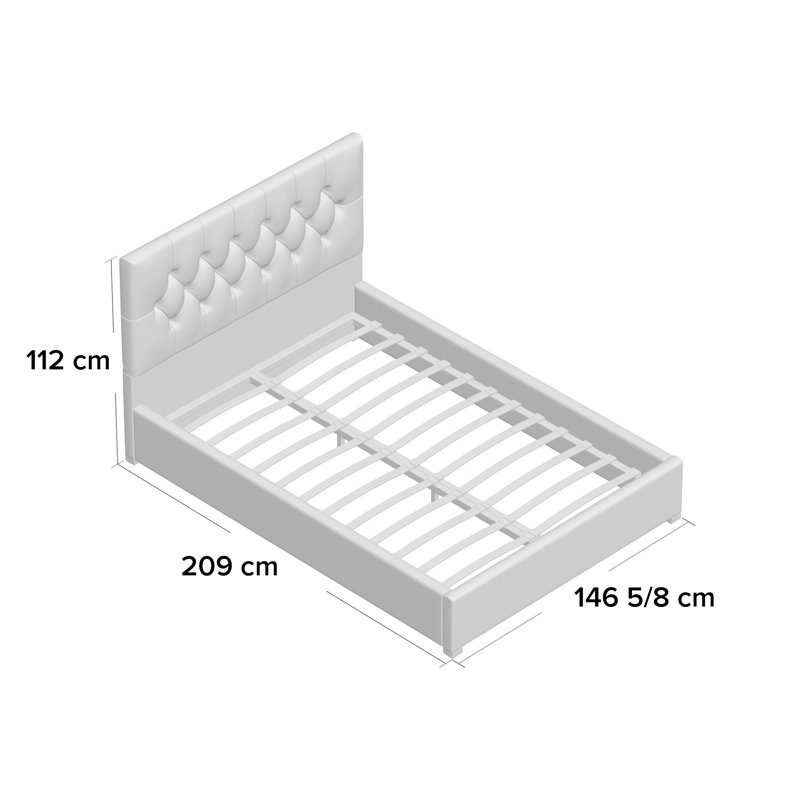 Gerrit Upholstered Ottoman Storage Bed, Silver, Double (4'6)