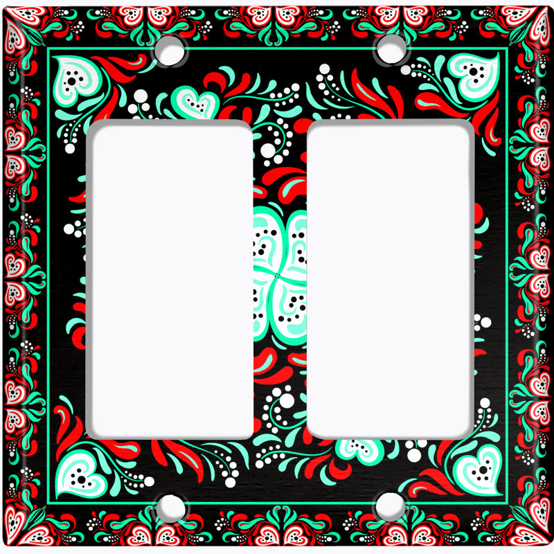 Plaque murale berçante Contemporary, Rouge / vert