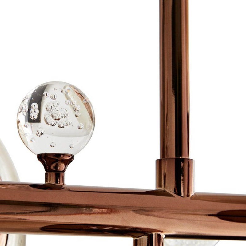Lustre art déco Alan Mizrahi, Laiton antique, Transparent, 73” Length x 46” Width x 30” Height