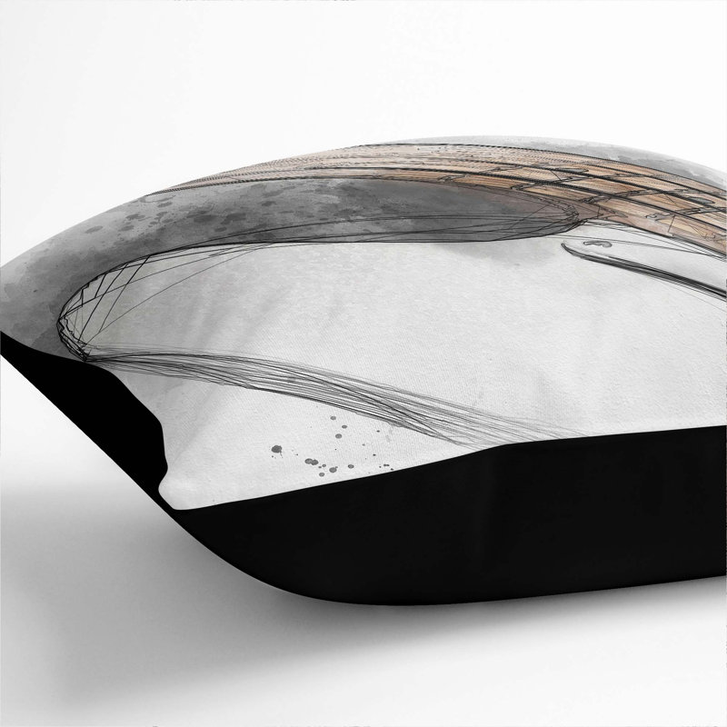 Square Cushion, Black, 55cm H x 55cm W x 20cm D