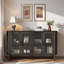 Buffet moderne avec portes en verre et tablettes réglables-1119330463