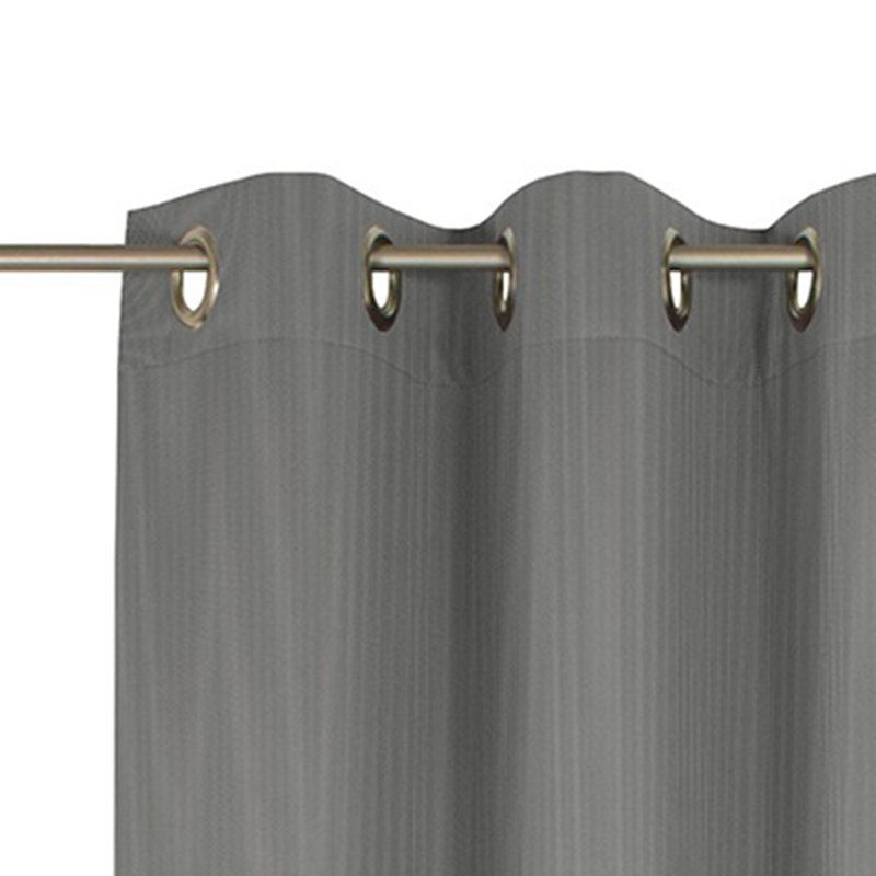 Uni Collection Light 100% Cotton Opaque Grommet / Eyelet Single Curtain Panel, Dark grey, 142cm wide x 365cm high