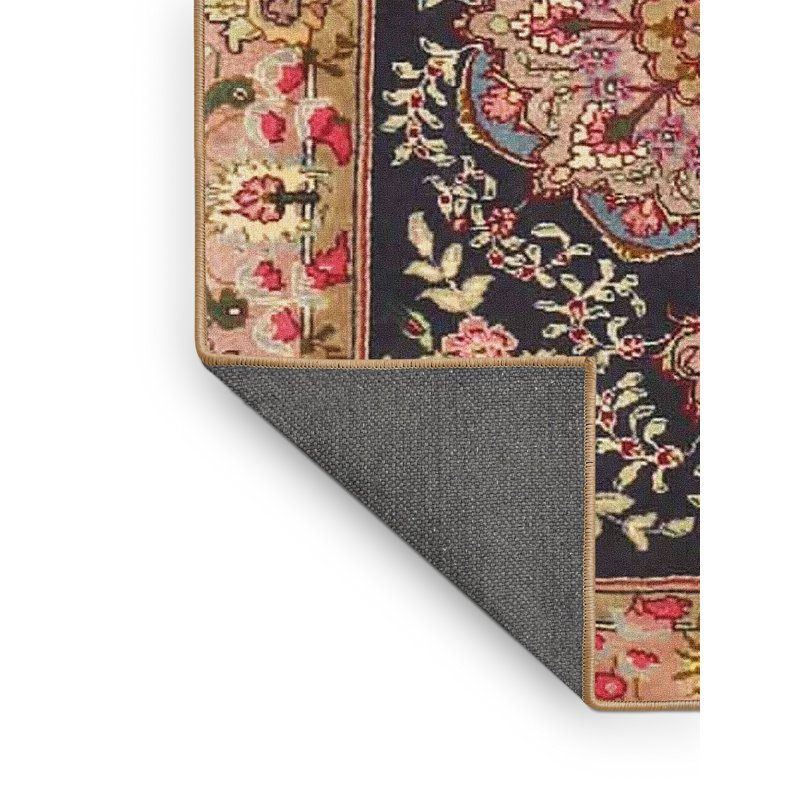 Tapis oriental noir / brun Threatt, Rectangle 4 pi x 6 pi