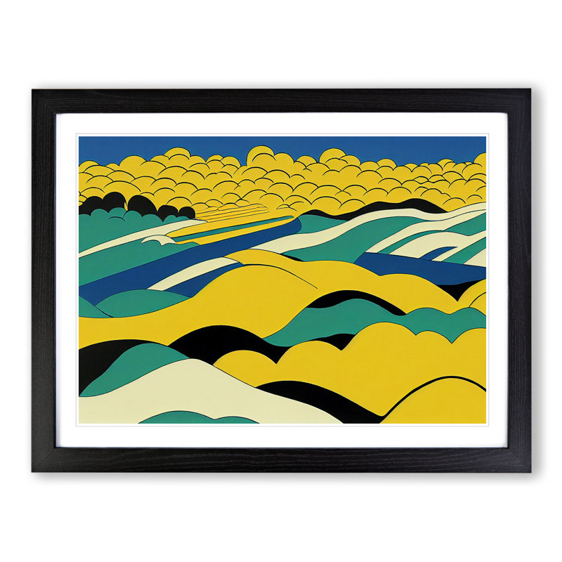 Pop Meadow Landscape Vol.3 Abstract - Framed Print