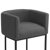 27" H Counter Height Bar Stools Set Of 2, Modern Barrel Counter Stools With Backrest And Arms, Black Metal Frames, Linen Fabric Upholstered Accent Barstools For Kitchen Island