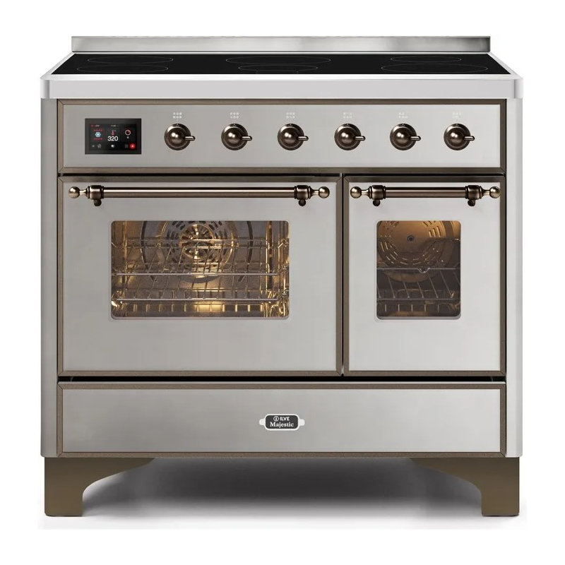 ILVE Majestic II Series 40 inch Induction Range with 6 Induction Elements (Glass Door), Stainless Steel/Bronze
