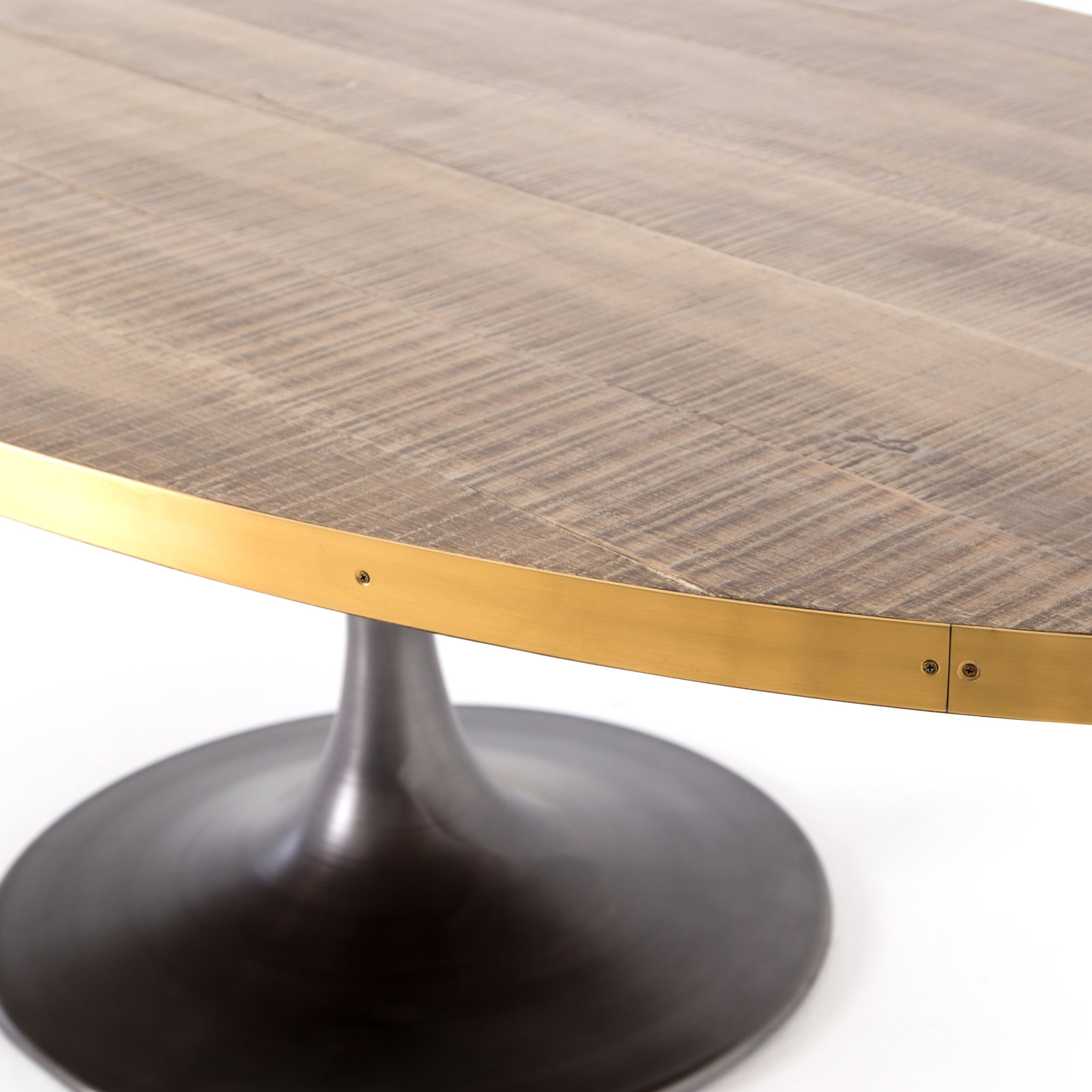 Kerey Round Dining Table, Brass
