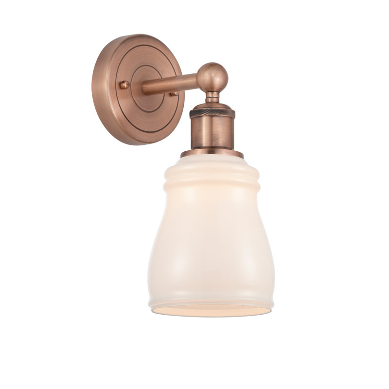 Cascades Armed Sconce, White, Antique Copper