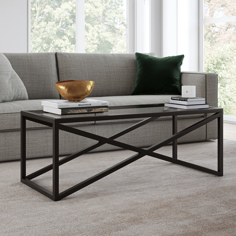 Calix Cross Legs Coffee Table, Black