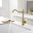 Single-Handle Kitchen Faucet Vessel Sink Faucet 360° Swivel One Hole Farmhouse Lavatory Vanity Faucet-106846403