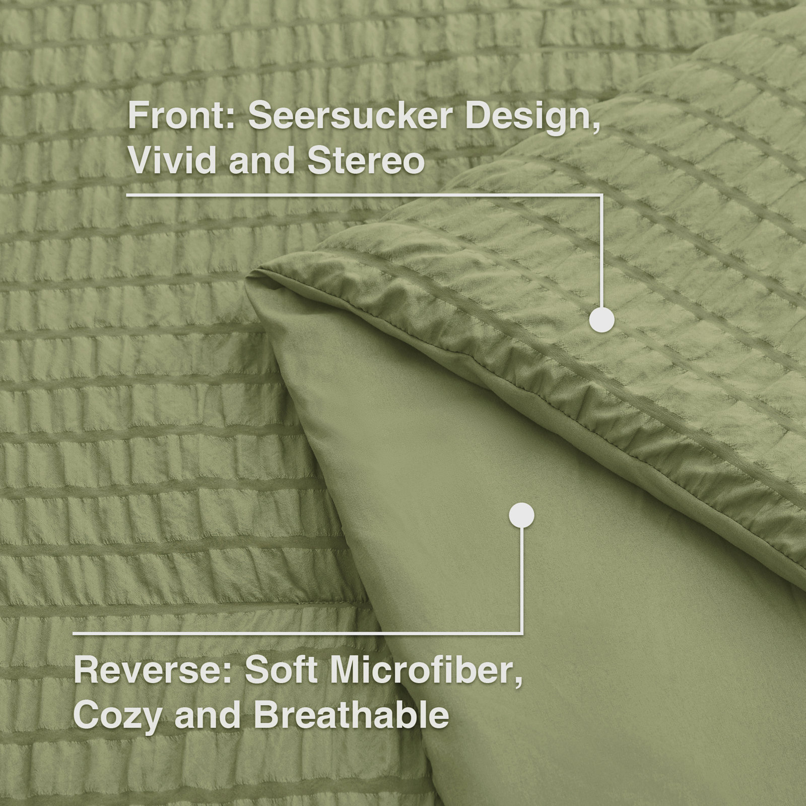 Bedding, Green, King-7 pieces
