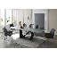 Table de salle à manger extensible rectangulaire en céramique 83 à 123 pouces - Gris foncé