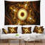 Motif fractal brun abstrait avec cercles tapisserie-28498019