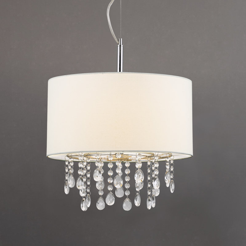 Lustre en cristal 3 lumières Bixby, Blanc