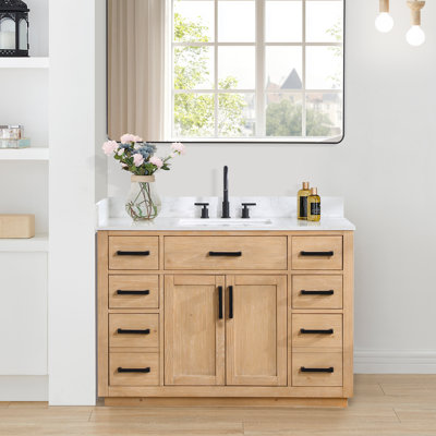 Gavino 48'' Single Bathroom Vanity with Stone Top