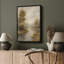 «Golden Misty Riverside Landscape with Trees», art mural encadré-689292103-689292100