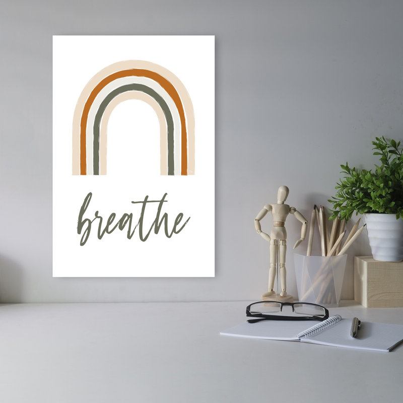 Earthy Rainbow Breathe Abstract Minimalist Modern Landscape Nature Wall Art Print, 45.72cm H x 30.48cm W