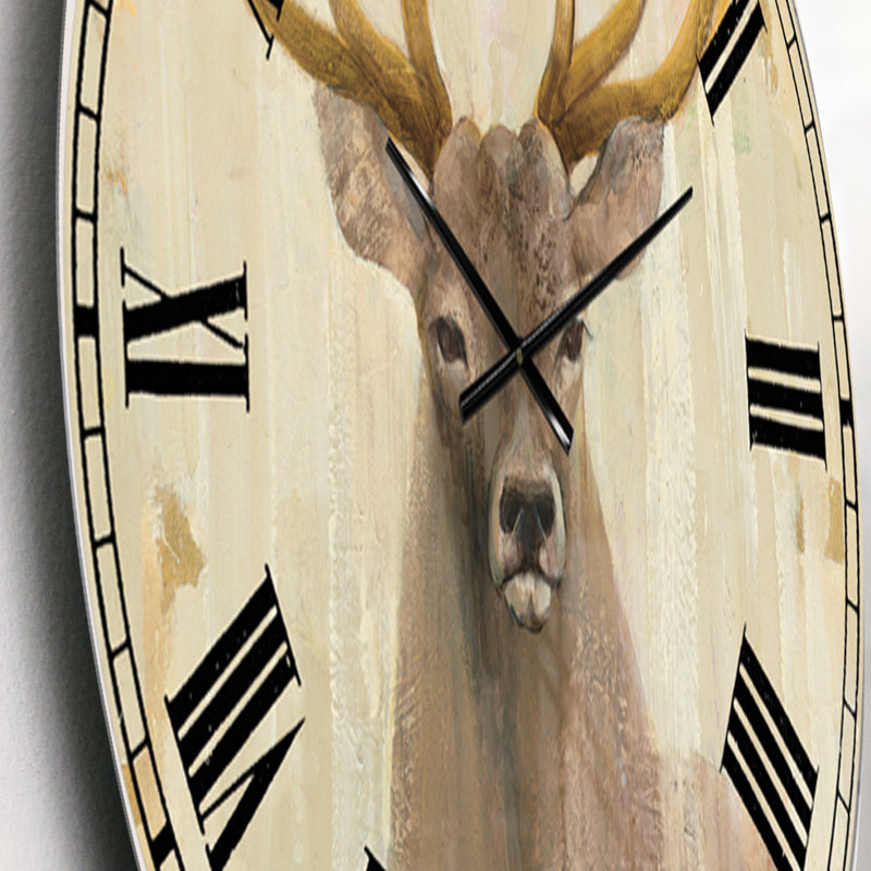 Swigart Goldern Deer III - Horloge murale campagnarde, Petit