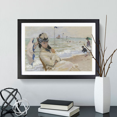 Camille on the Beach in Trouville by Claude Monet - Picture Frame Painting