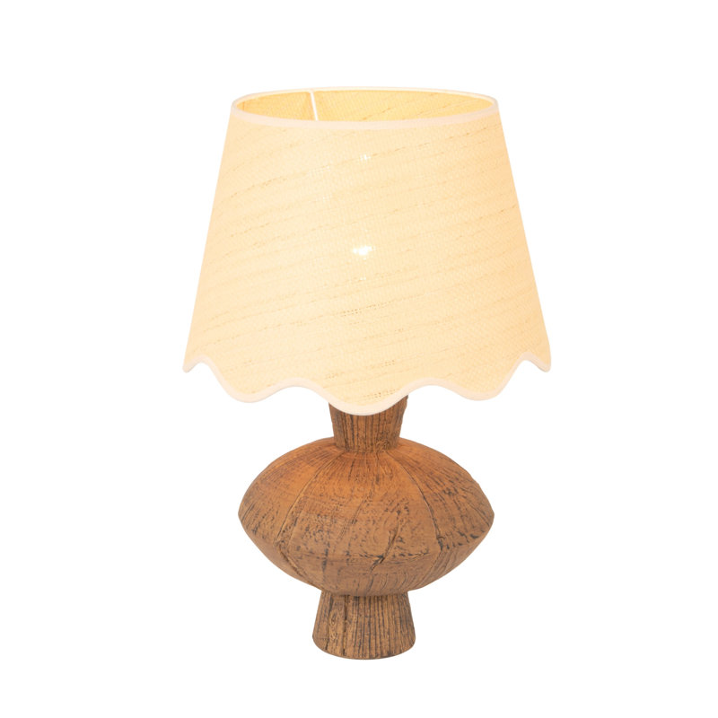Resin Lamp With Scalloped Edge Shade