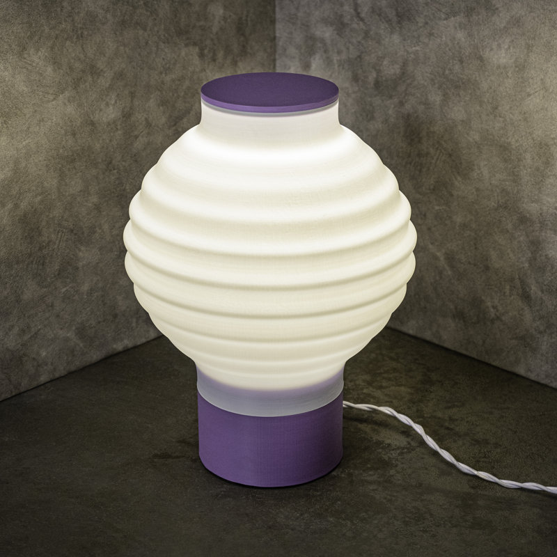 Lampe de table asiatique à DEL 15 "à DEL, Mauve