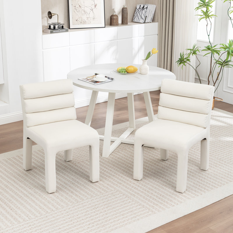 Cowger Velvet Upholstered Side Chair, Beige