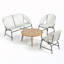 Ensemble de conversation de patio 4 pièces avec cadre et table en fer-1778715449