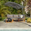 Rimasha 3 Seater Wooden Garden Sofa Set with Cream LED Premium Parasol-1248389930