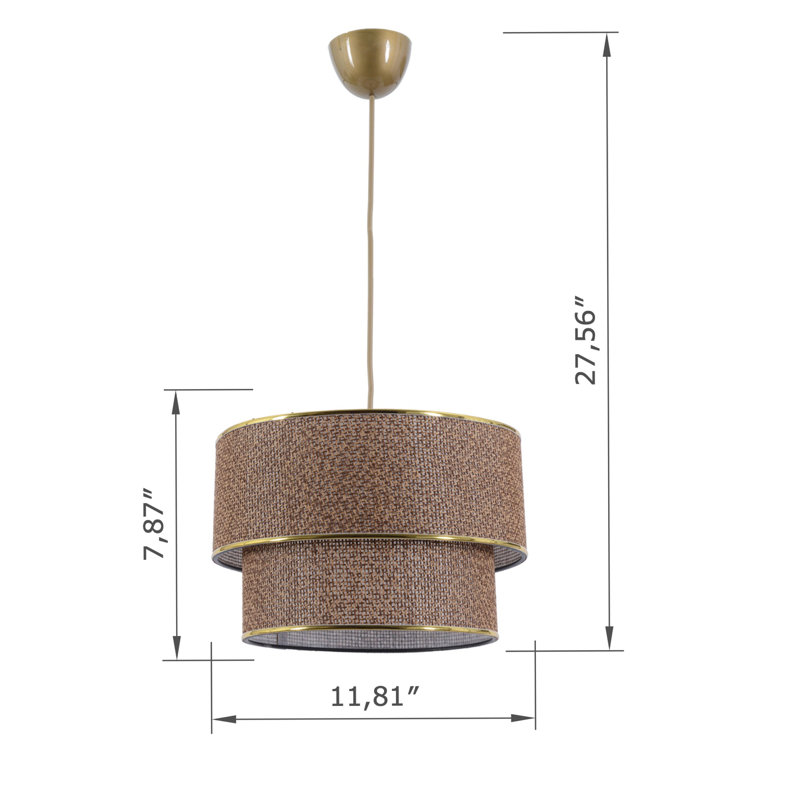 Lustre ajustable en métal avec capuchon en coton, Beige