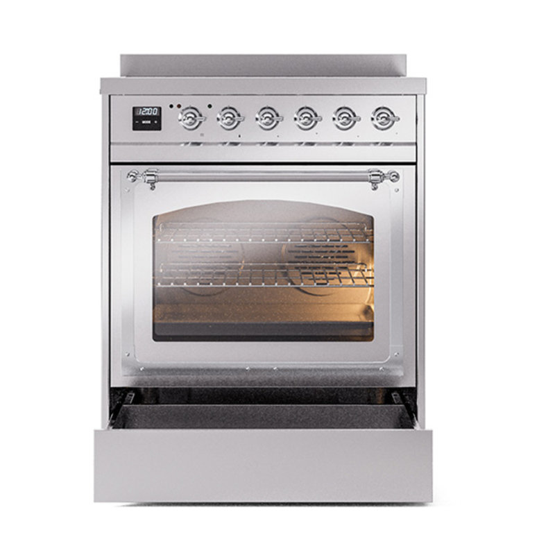 ILVE Nostalgie II Noblesse 30 in Induction Range, Stainless Steel/Chrome