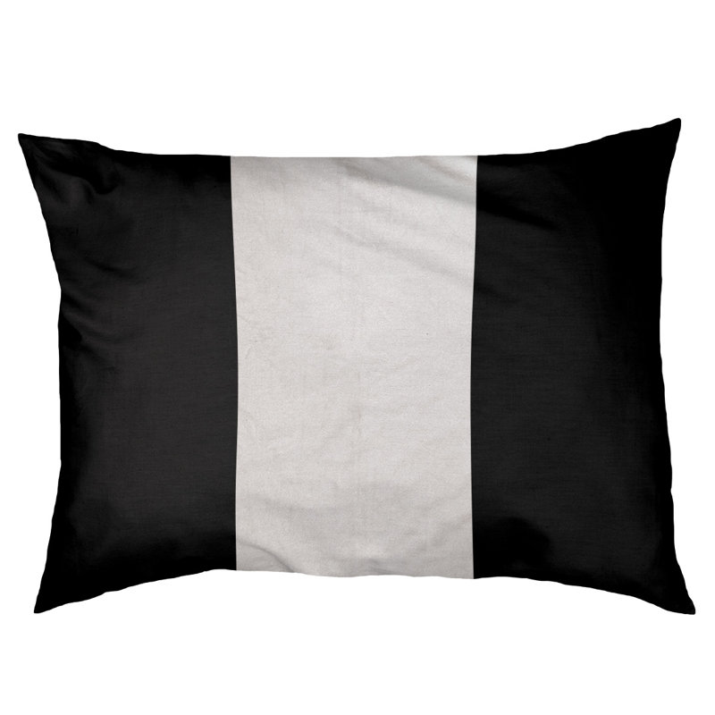 Coussin Oakland, Petit (l 28 po x P 18 po x H 6 po), Noir / blanc