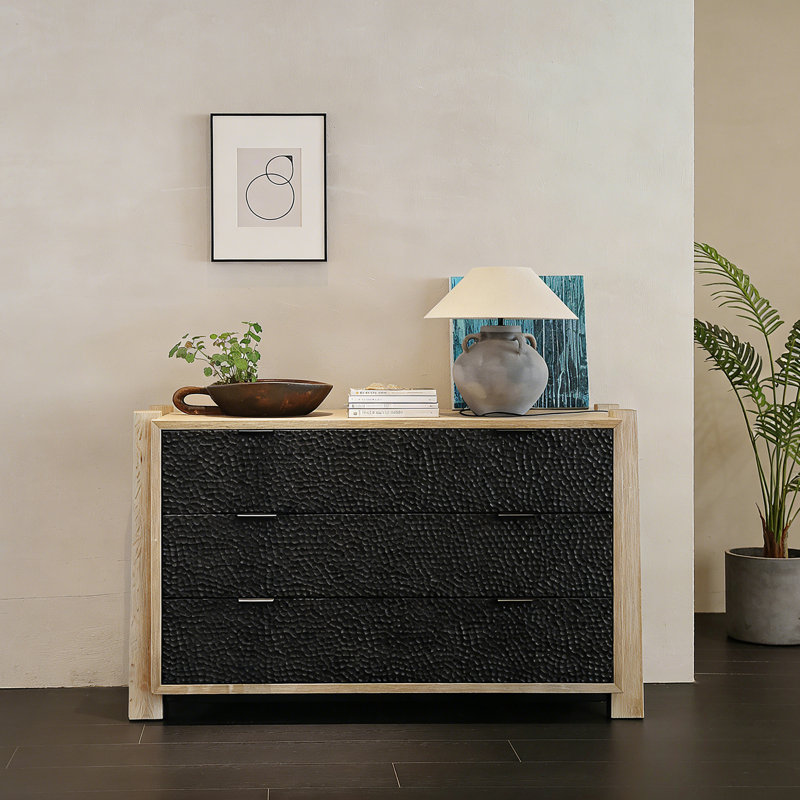 Armoire d'entrée en bois massif Wabi-Sabi, H 33,9 po x l 47,2 po x P 17,7 po