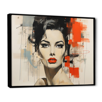 Coral Black Mid Century Midcentury Montage, reproduction d'art sur toile