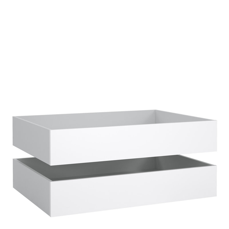 Parley Underbed Storage Drawers, High Gloss White, 18cm H x 94cm W x 67cm D