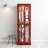 6-tier Lighted Glass Curio Cabinet W/ Adjustable Shelves, Wood Frame Storage For Wine/toys/collectibles, Bulb Included - Living Room/kitchen/pantry，cherry-1315331563