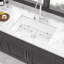 Évier de cuisine encastré à cuve en porcelaine réfractaire de 81 x 48 x 25 cm (32 x 19 x 10 pouces) - Durable et facile à nettoyer