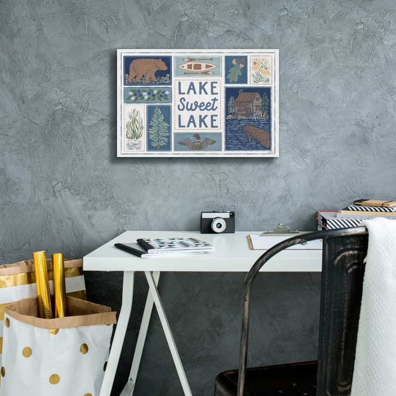 «Lakeside Days 6» par Laura Marshall, art mural sur toile, H 12 po x l 18 po x P 0,75 po