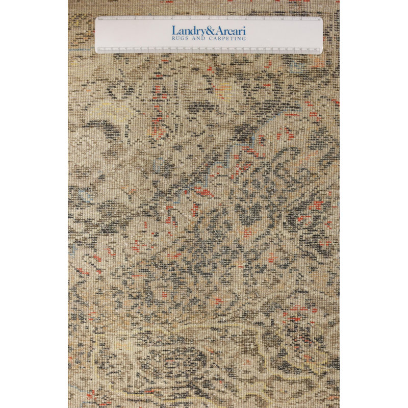 New Indian Classical Oushak laine et soie sur coton 7 pi x 12 pi
