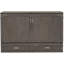 Grand lit, finition gris antique - structure robuste et lit de charge pratique pour grand lit, espace de rangement pratique intégré