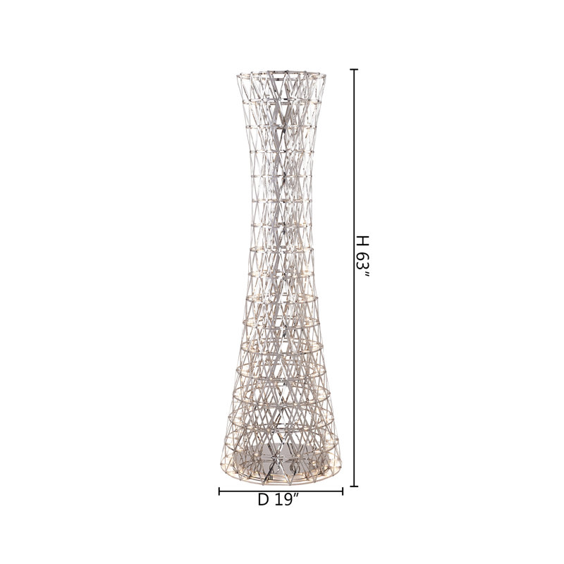63" LED Column Floor Lamp, Chrome