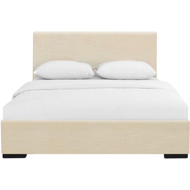 Lit plateforme tapissier Dumfries (Abbey), Très grand, Similicuir beige