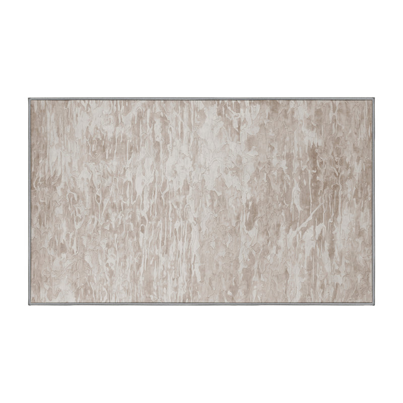 Machine Washable Gray Area Rug, Rectangle 7' x 9'