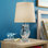 Laszlo Crystal and Glass Bedside Table Lamp