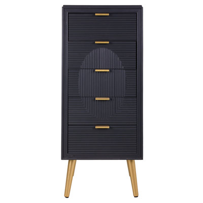 Schick 5 Drawer Bedside Table