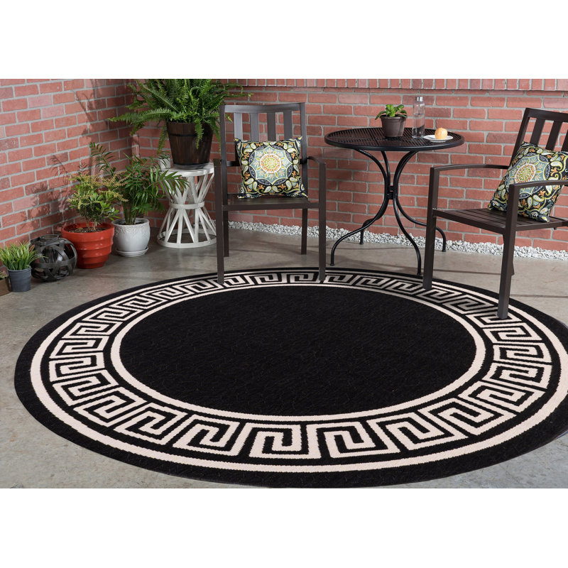 Tapis noir Schonbrunn, Rond 5 pi 2 po