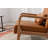 25.78" Wide Mid Century Faux Leather Accent Chair with an Extra Pillow-134958407
